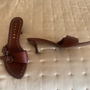 Celine 1 1/2 inch heel sandals size 36.